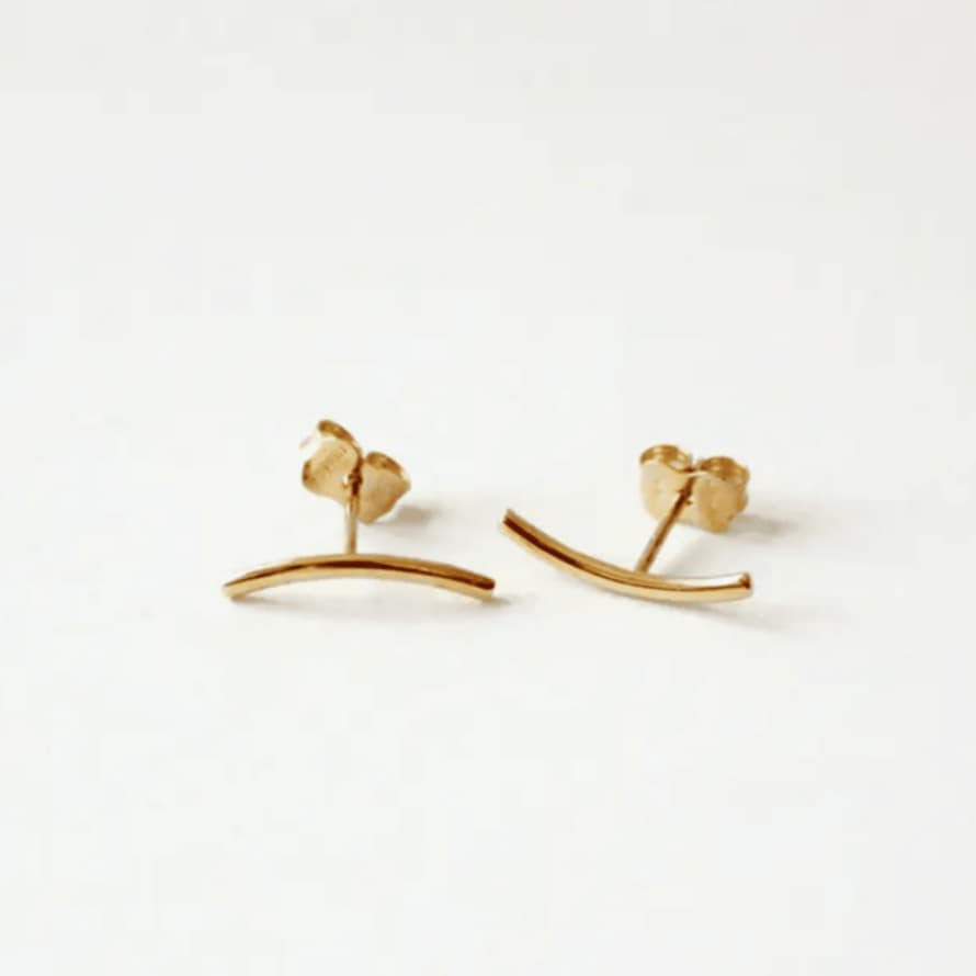 Edit & Oak Arch Stud Earrings - 18k Gold Plated