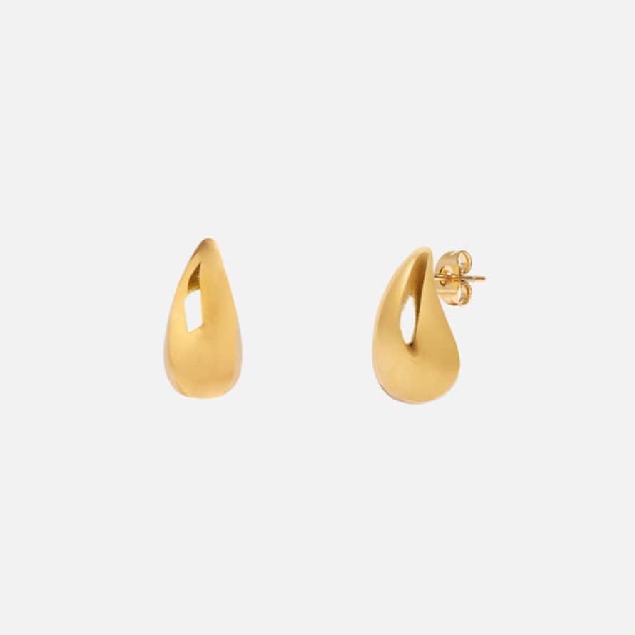 and danu Current Small Waterproof Gold Drop Earrings