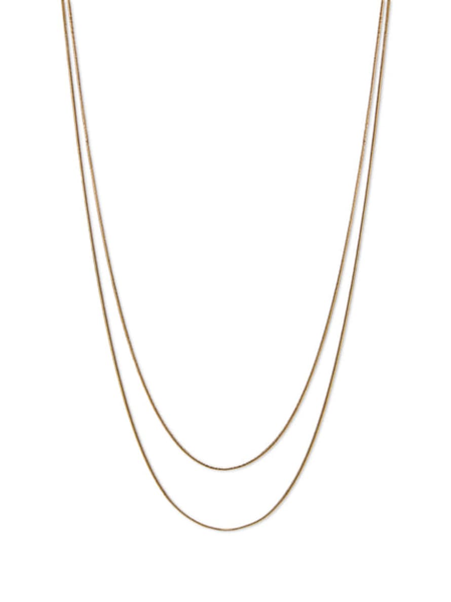 Nordic Muse Gold Double Layer Slim Chain Necklace