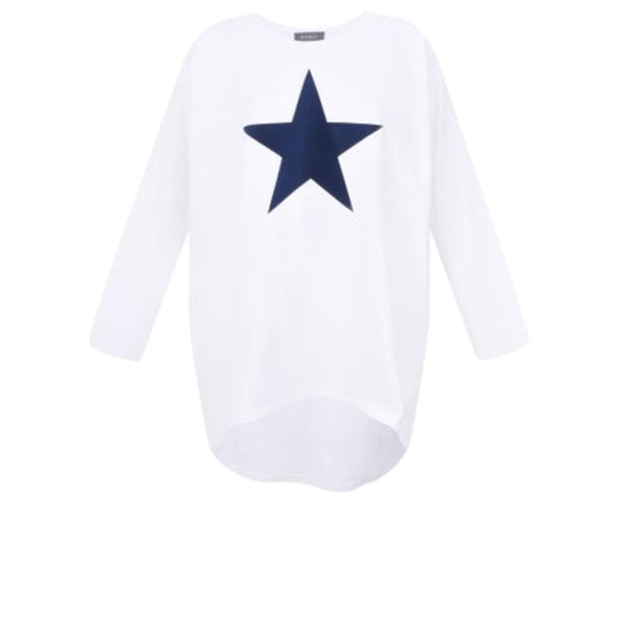 Chalk UK Robyn Top - White With Navy Star