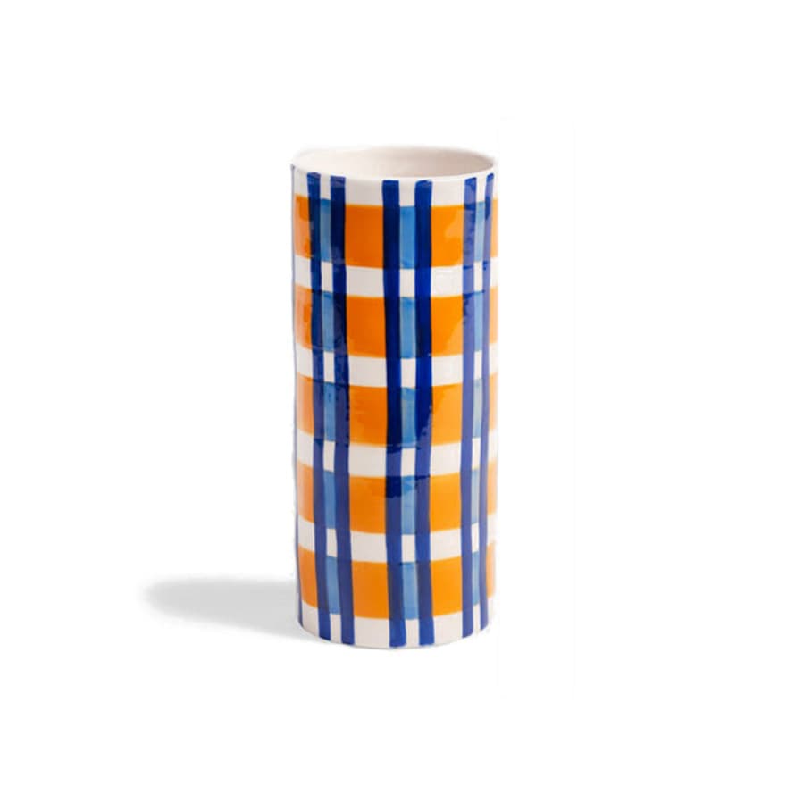&klevering Vase À Carreaux Bleu Et Orange