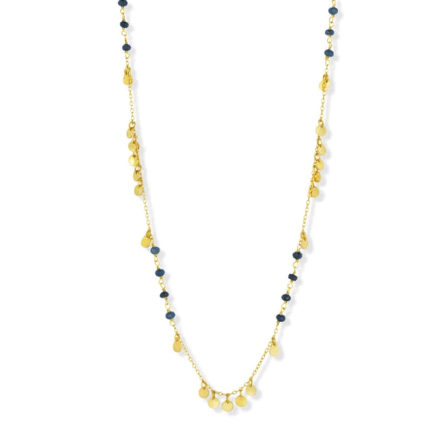 Ashiana London Ruby T-Bar Necklace In Blue Jade