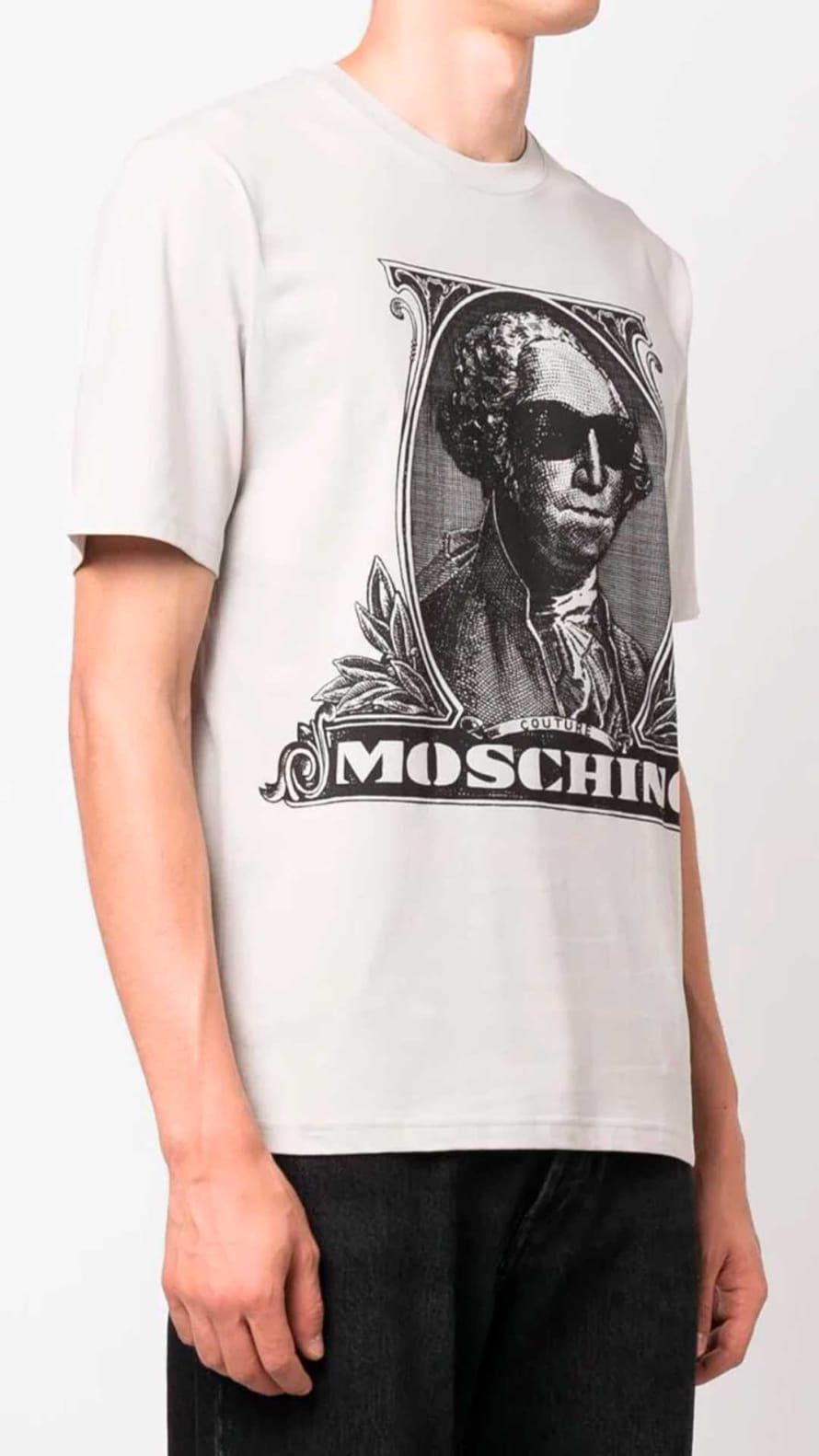 MOSCHINO Camiseta Con Logo Estampado De Moschino – 46, Gris
