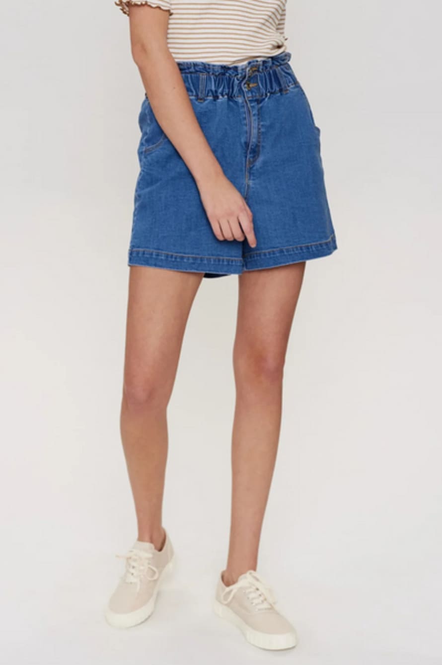 Numph Lulu Medium Blue Denim Shorts