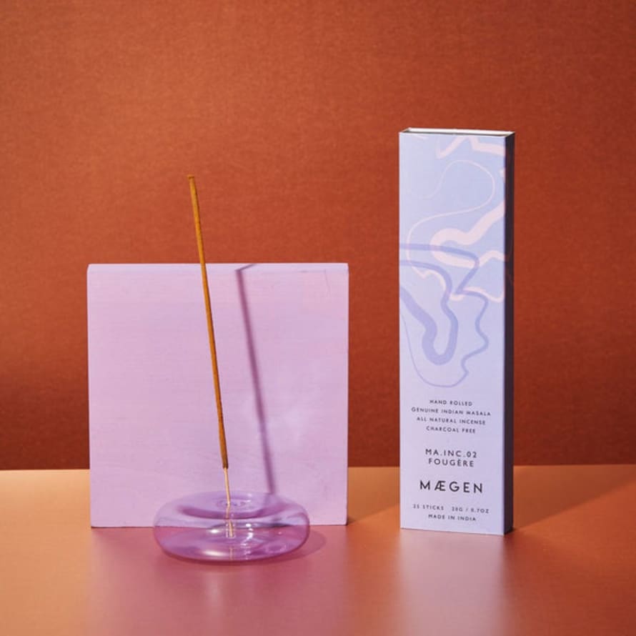 Maegen Dimple Glass Incense Holder - Lavender