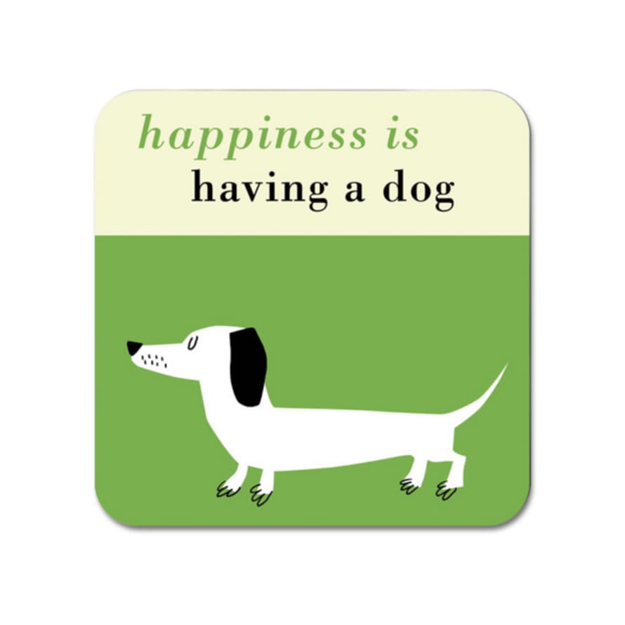 Repeat Repeat Happiness Dog Person Coaster - Green