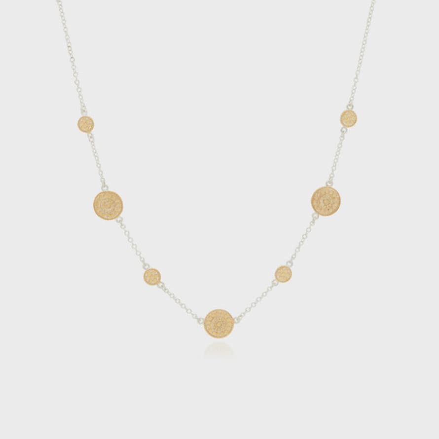 Anna Beck Contrast Dotted Station Necklace - Gold/silver