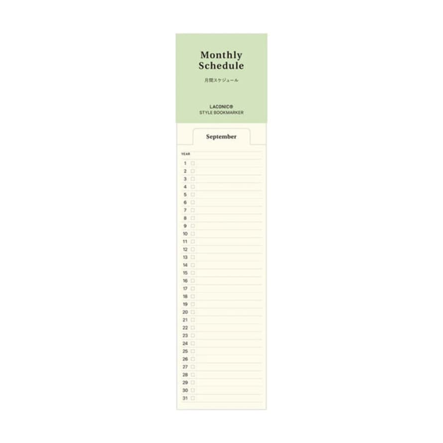Laconic Monthly Planner Set Of Bookmarks