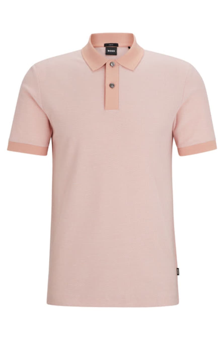 Hugo Boss Boss - Phillipson 37 Light Pink Slim Fit Two Tone Polo Shirt 50513580 699