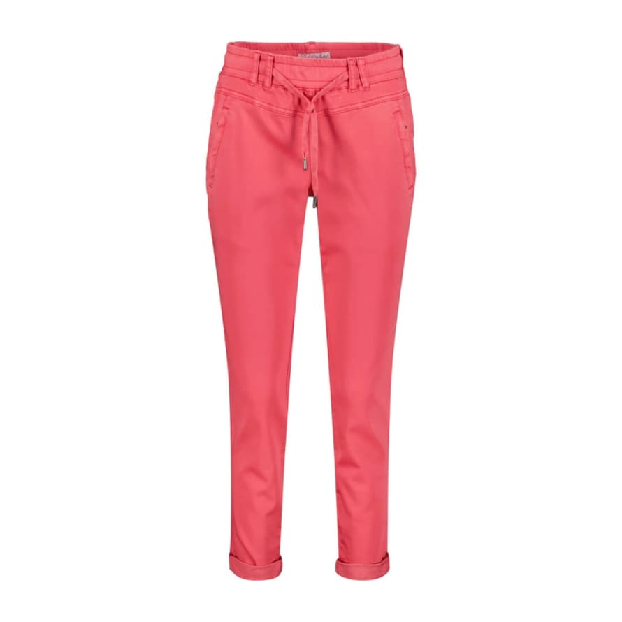 Red Button Trousers Tessy Crop Jogger Coral