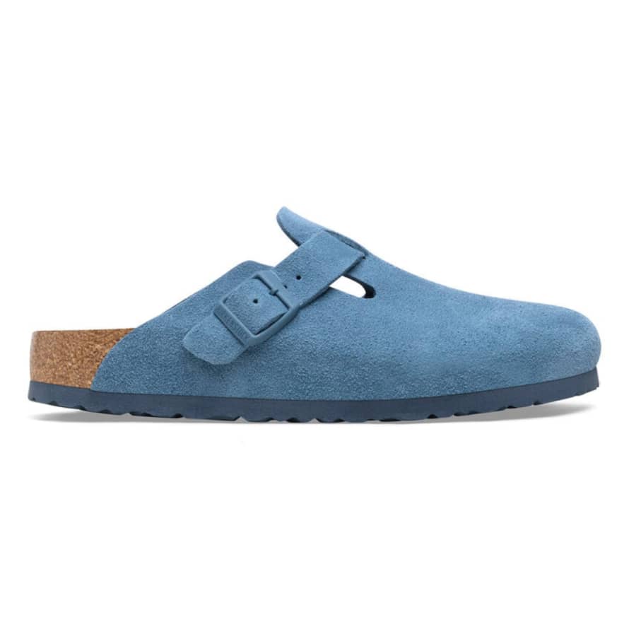 Birkenstock Boston Soft Foot Bed Suede Leather Elemental Blue