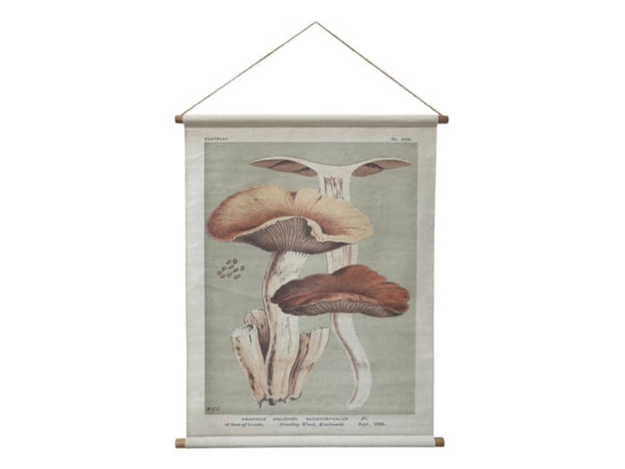 Chic Antique Canvas For Hanging W. Mushrooms