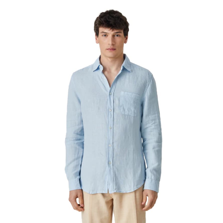  Portuguese Flannel Linen Long Sleeve Shirt Sky