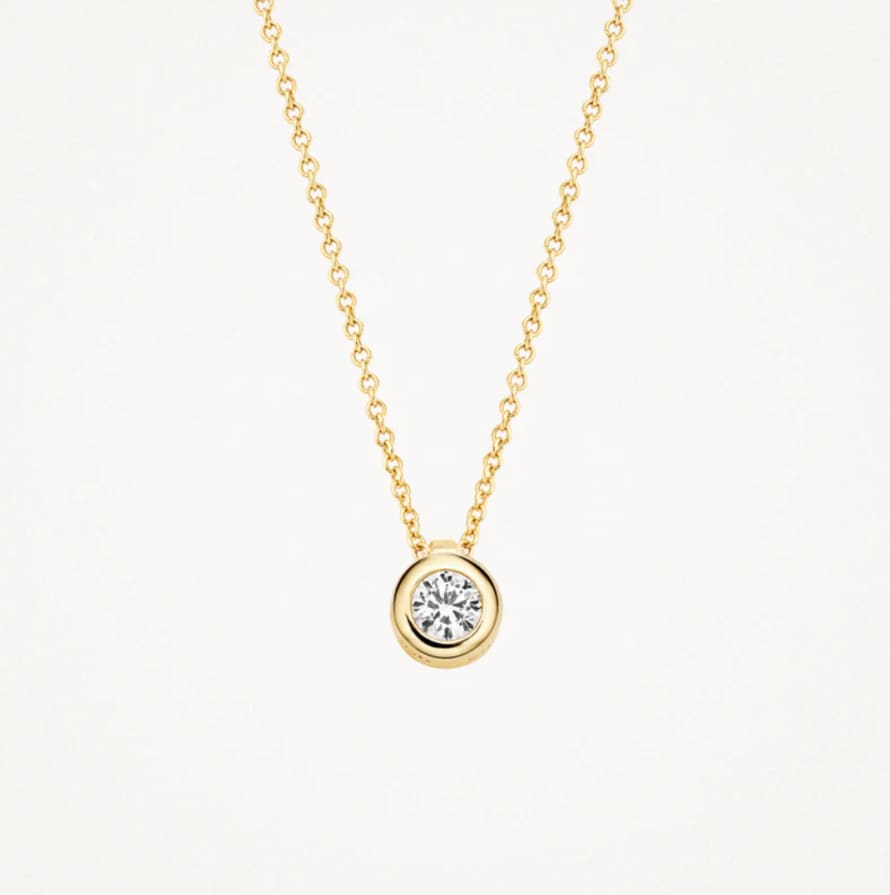 Blush 14k Yellow Gold 5.5mm Zirconia Circle Set Necklace