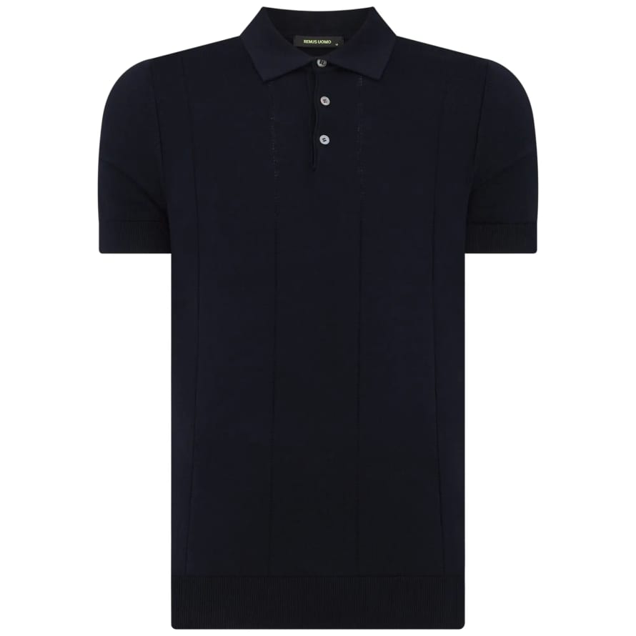 Remus Uomo Knitted Polo - Navy
