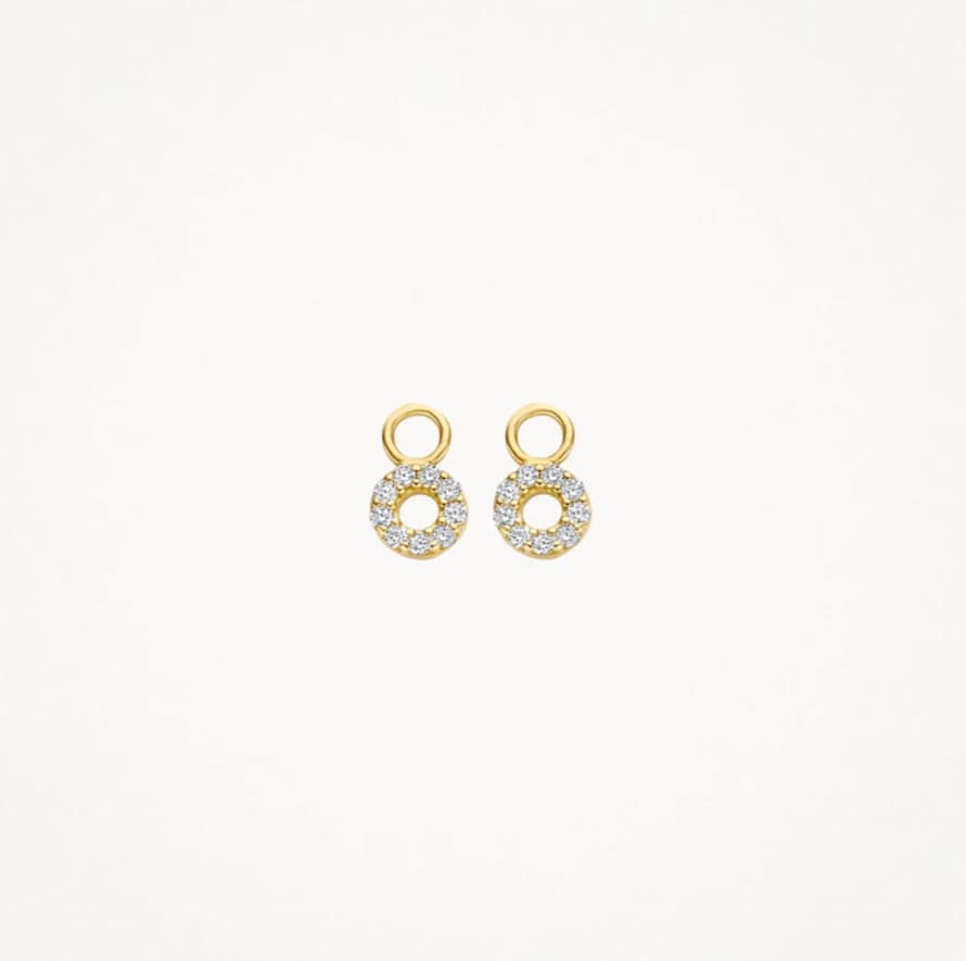 Blush 14k Yellow Gold & Zirconia Circle Earring Charms