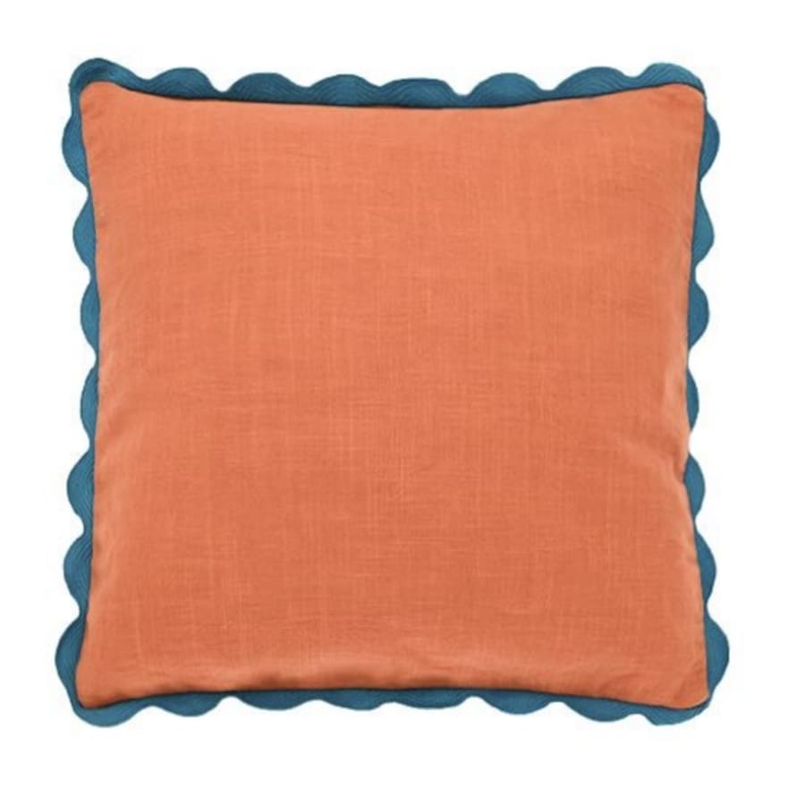 Walton & Co Cushion - Mia Scalloped Edge, Terracotta Orange