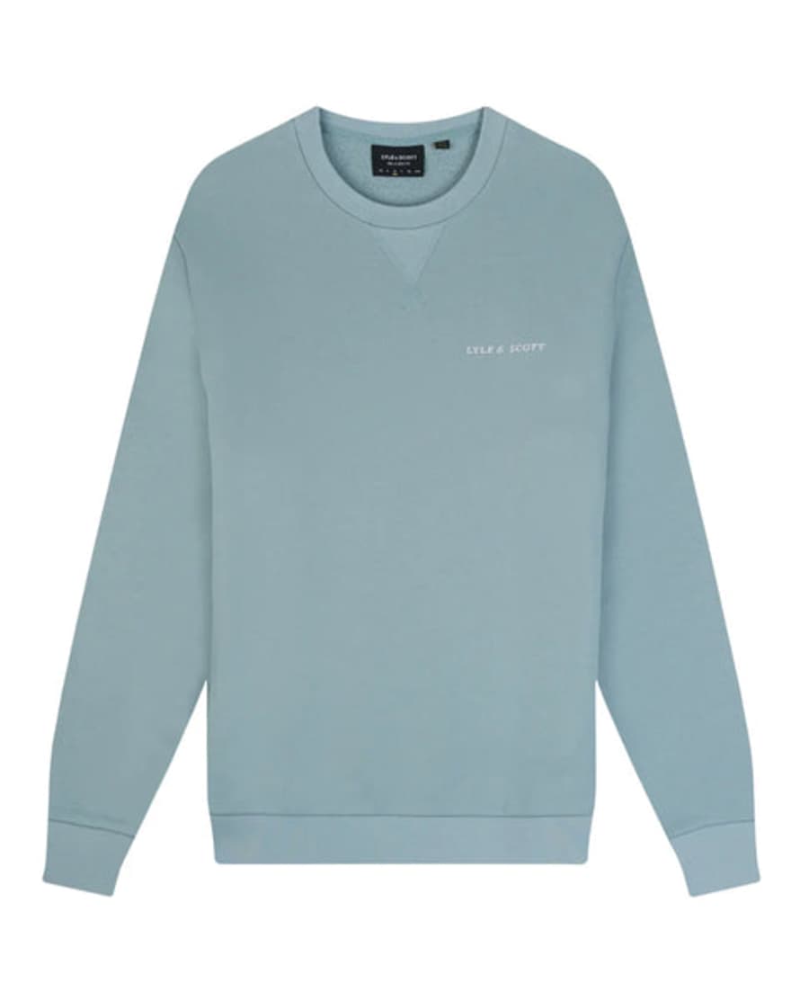 Lyle and Scott Ml2004v Loopback Embroidered Crew Neck Sweatshirt In Slate Blue