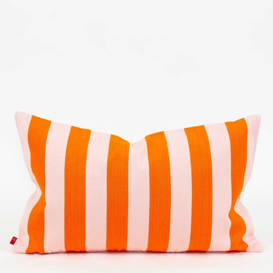 Afroart Cushion Cover Carla 30x50, Orange / Pink, Handprinted