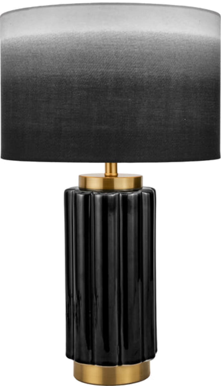 Distinctly Living Taranto Black Scalloped Ceramic - Table Lamp