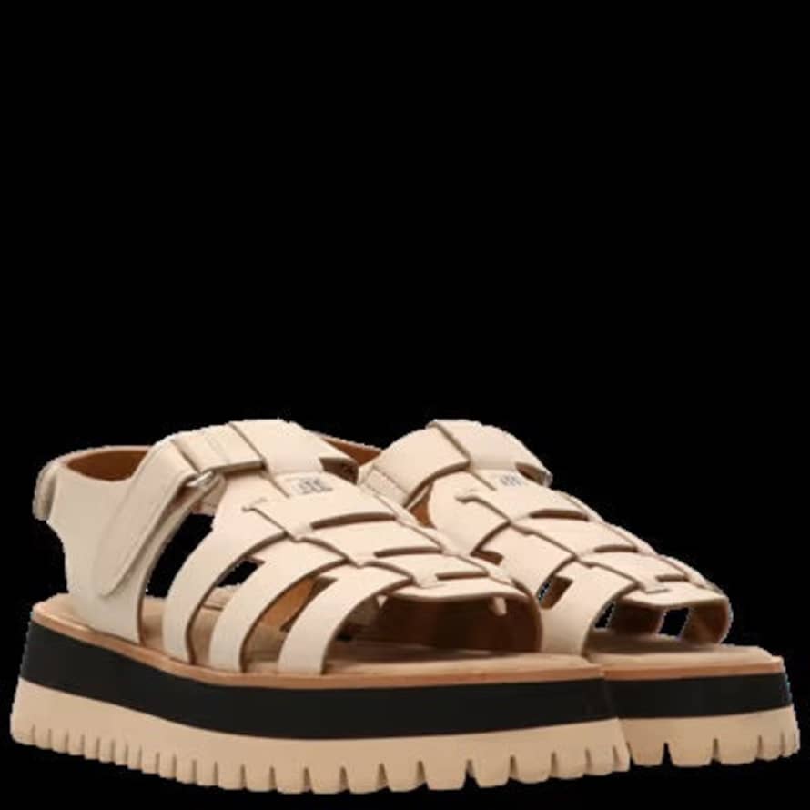 Maruti  Logan Leather Sandals In Off White