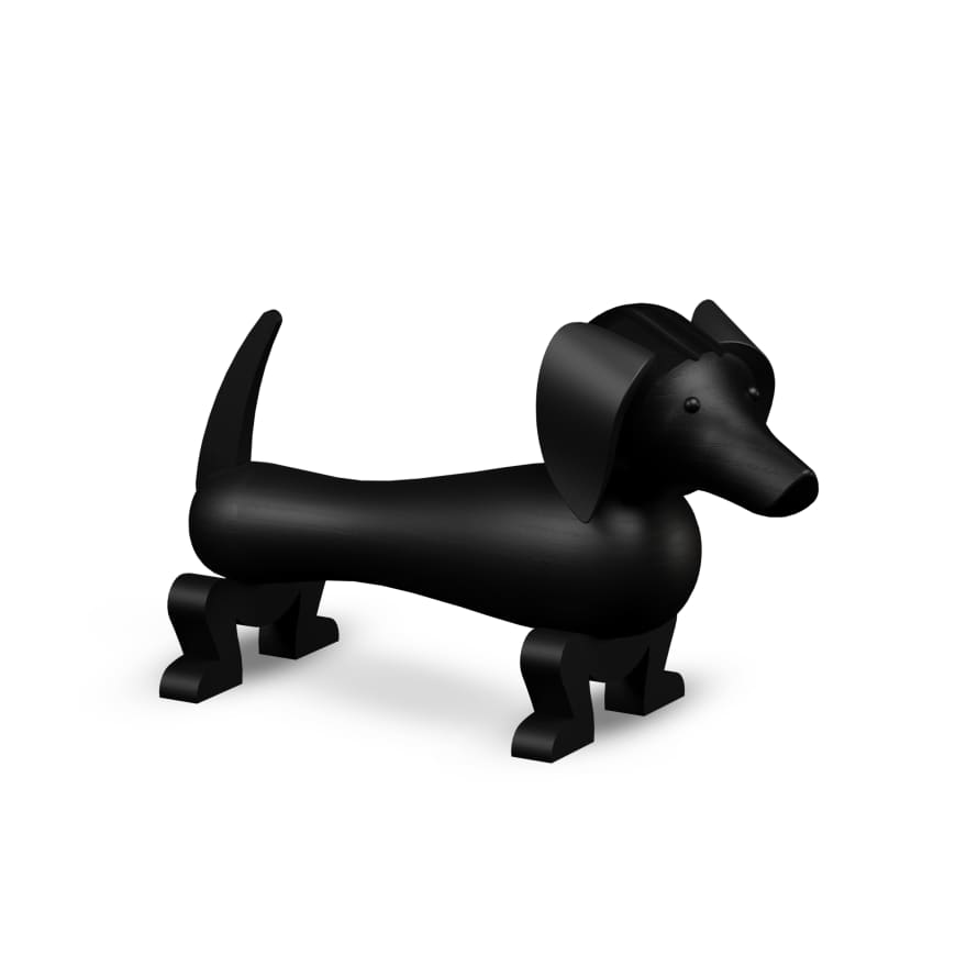 KAY BOJESEN DENMARK Pind the Dog Figurine | Limited Edition | Small | Dark Stained Oak