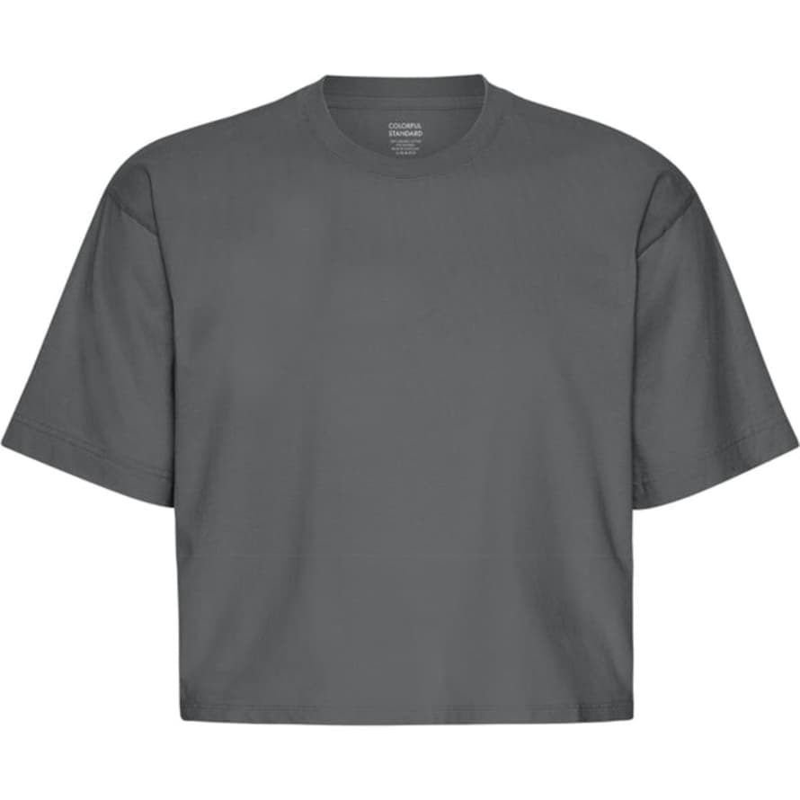 Colorful Standard Lava Grey Organic Boxy Crop T-shirt