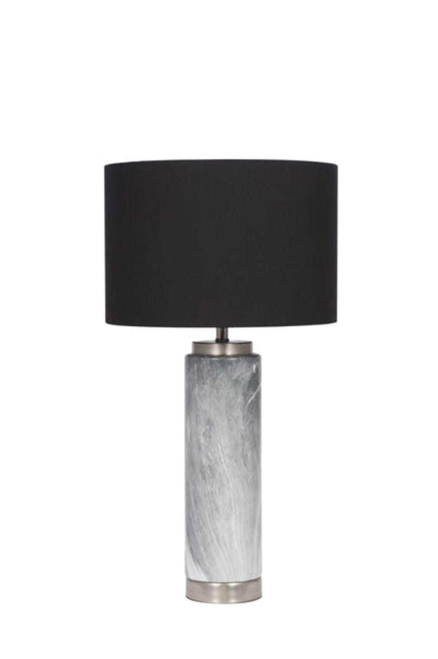 Distinctly Living Como Grey Marble Effect Tall Ceramic - Table Lamp