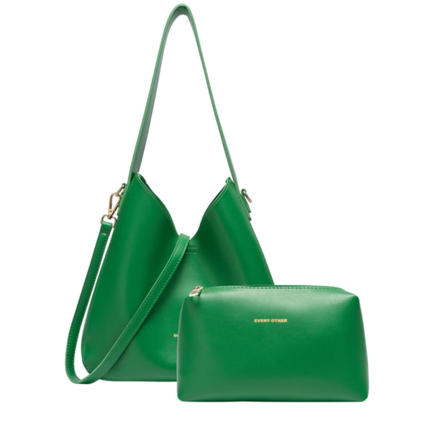 Every Other Bags Every Other Large Short & Long Strap Slouch Shoulder Bag - Green