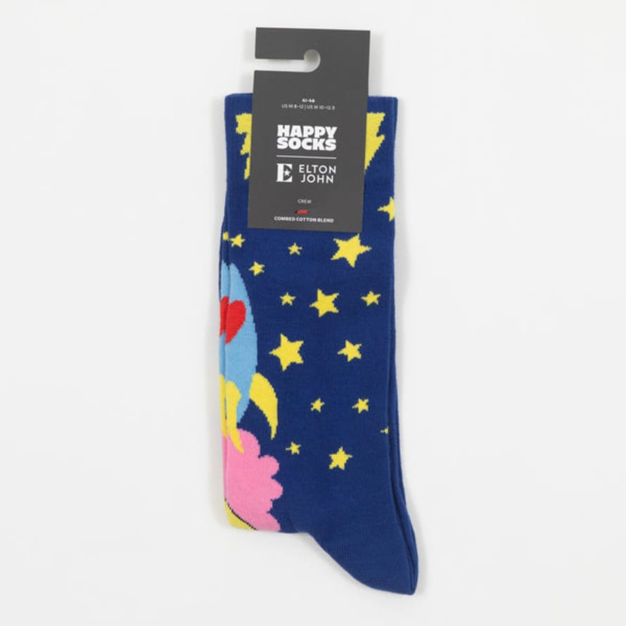 Happy Socks  Elton John Rocket Man Socks In Dark Blue
