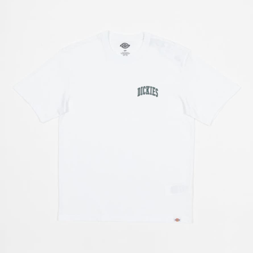 Dickies Aitkin T-shirt In White & Dark Forest