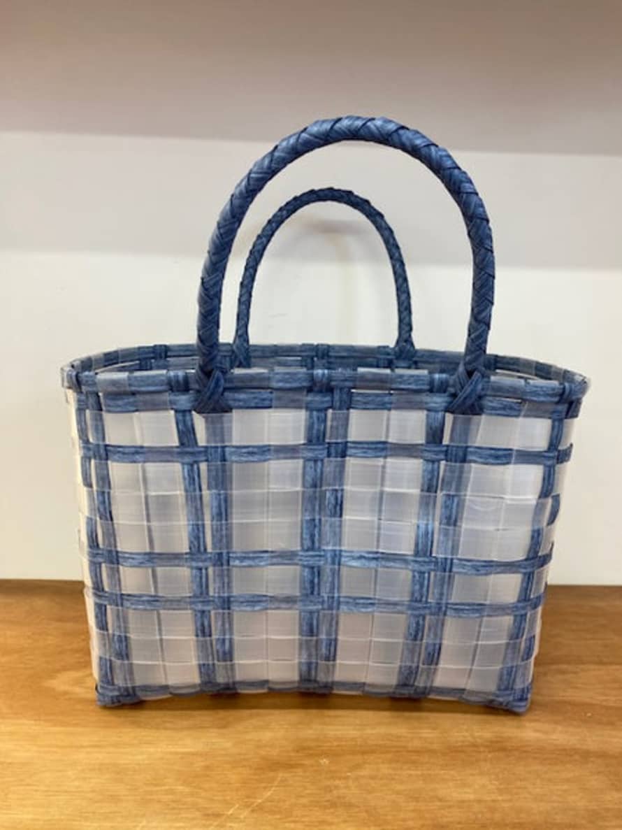 Crane and Kind Clear Check Basket Bag