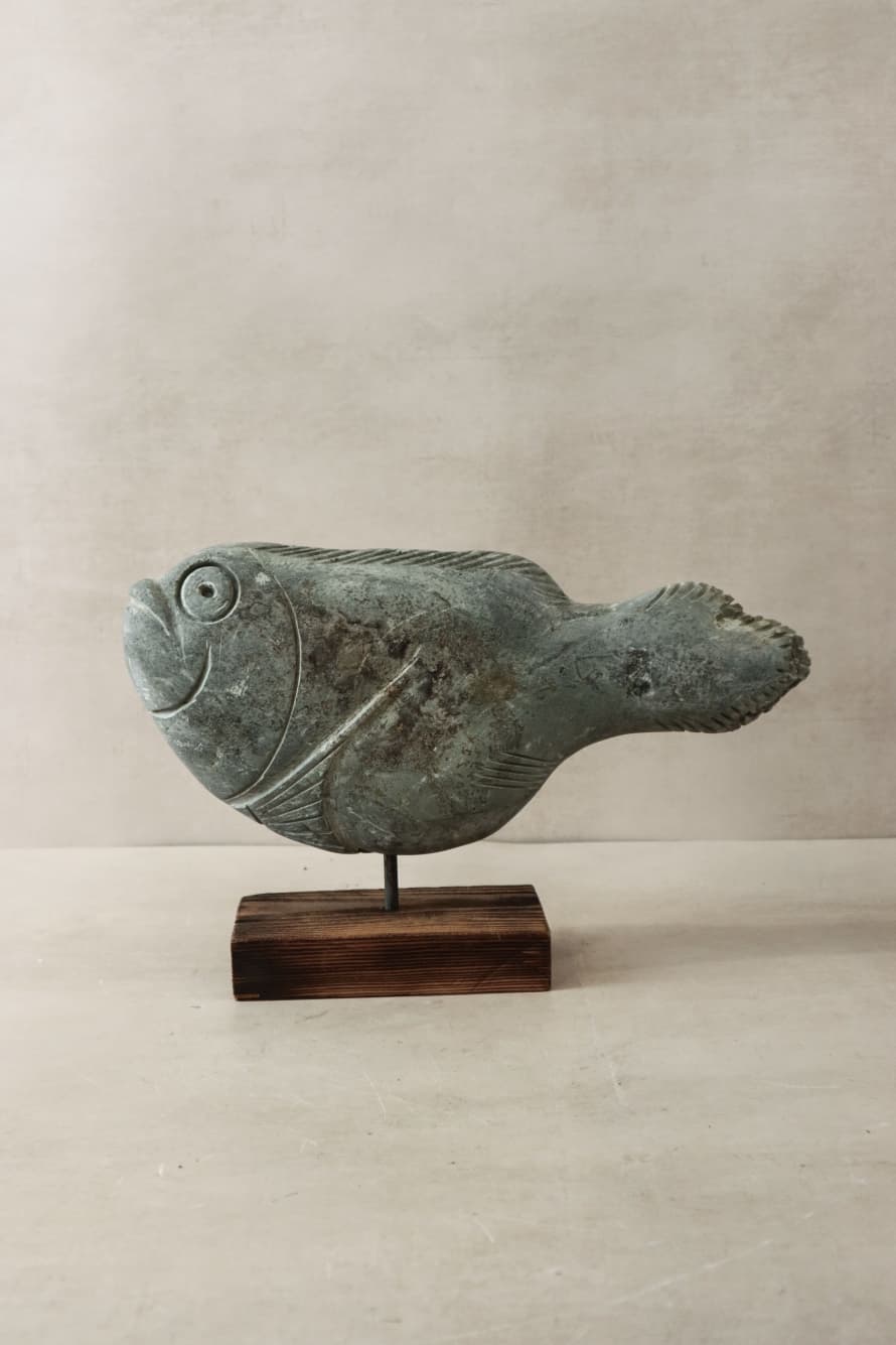botanicalboysuk Stone Fish Sculpture - Zimbabwe - 35.5
