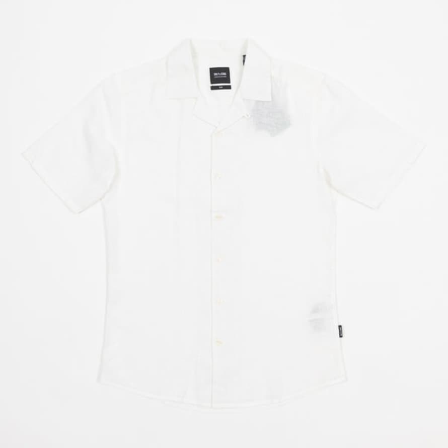 Only & Sons Only & Sons Resort Linen Short Sleeve Shirt In White
