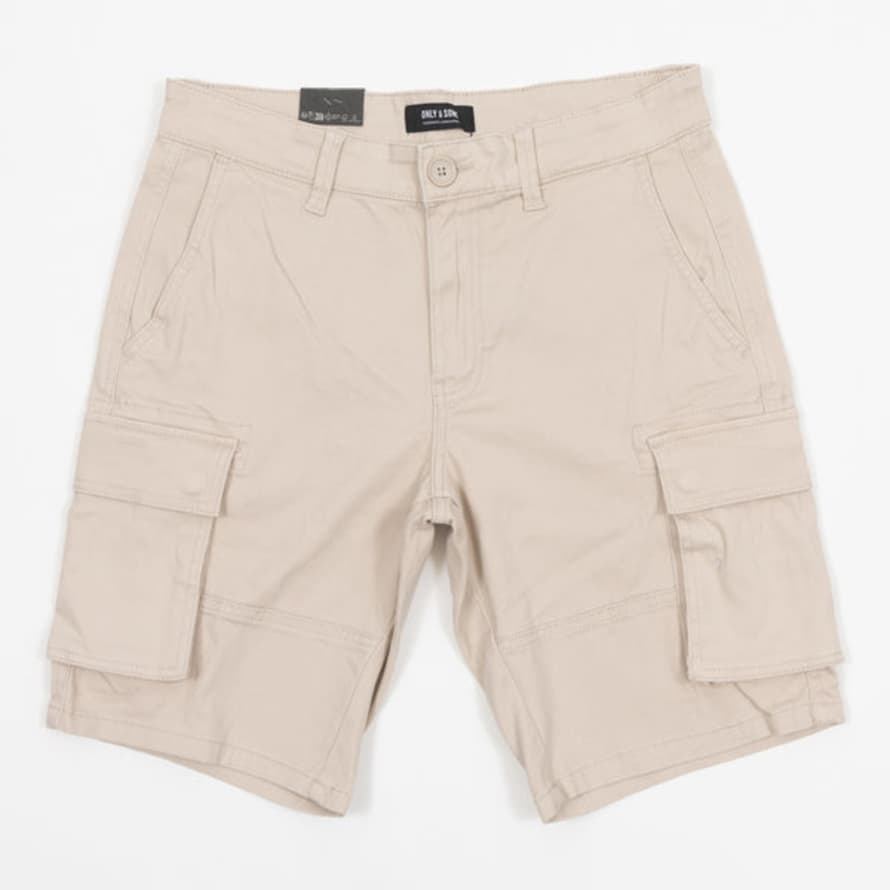 Only & Sons Only & Sons Cargo Shorts In Light Beige