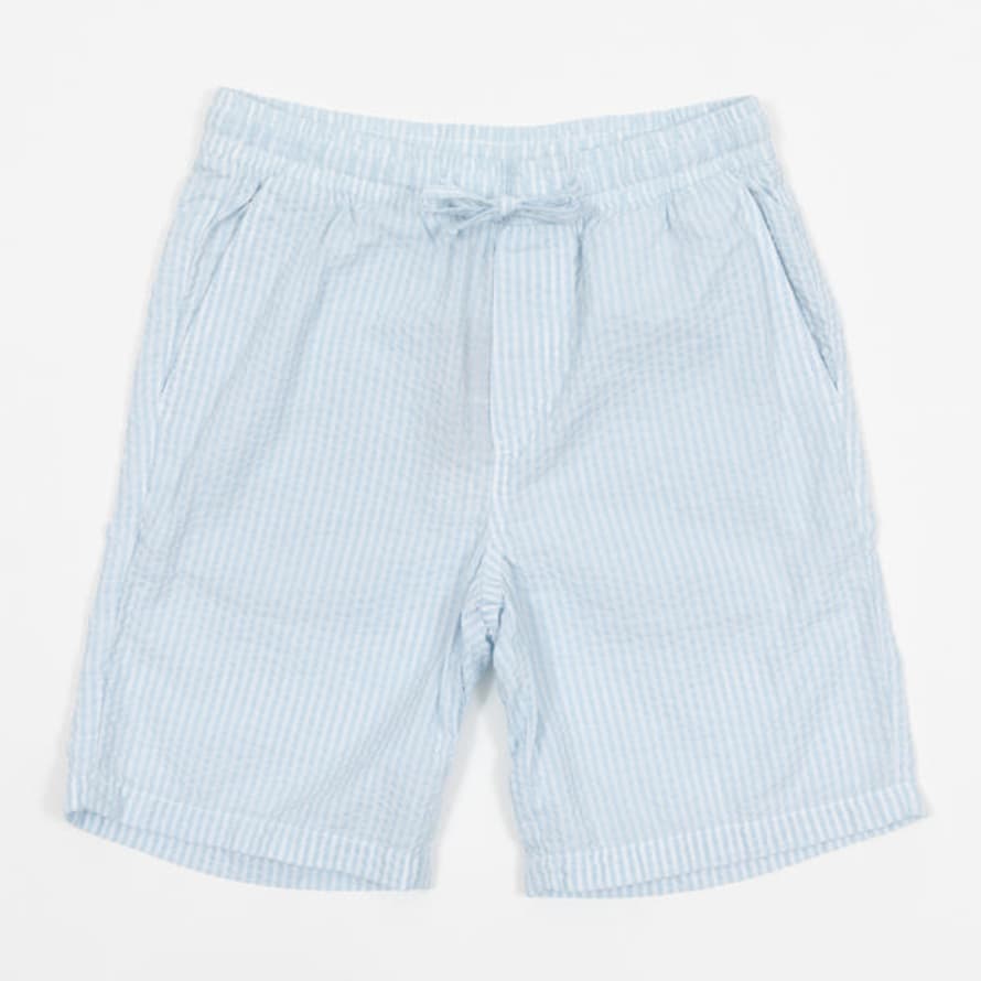 Jack & Jones Striped Textured Shorts In Light Blue