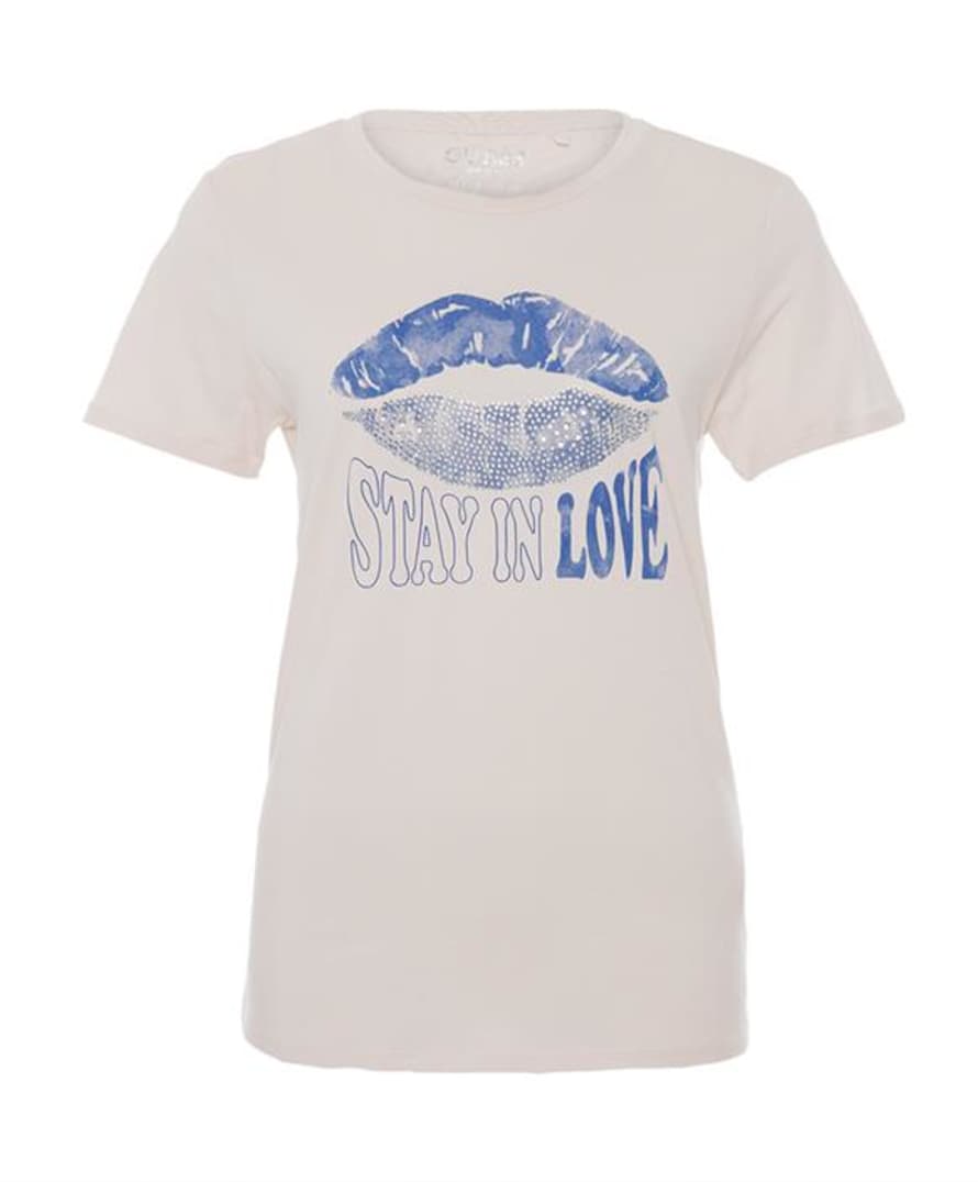 Guess In Love Lips Easy Tee | Muted Stone