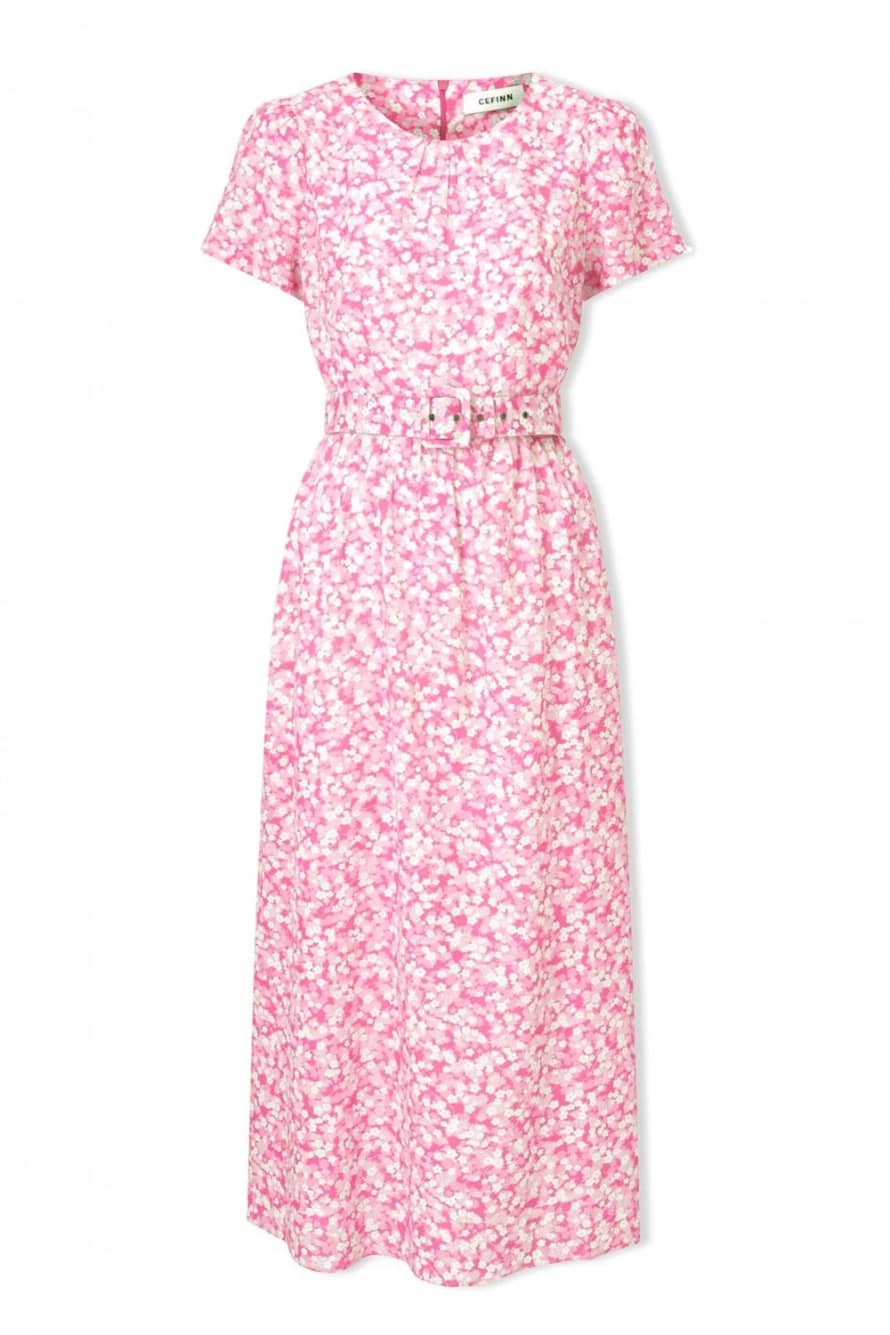 Cefinn Nina Dress In Hot Pink Blossom