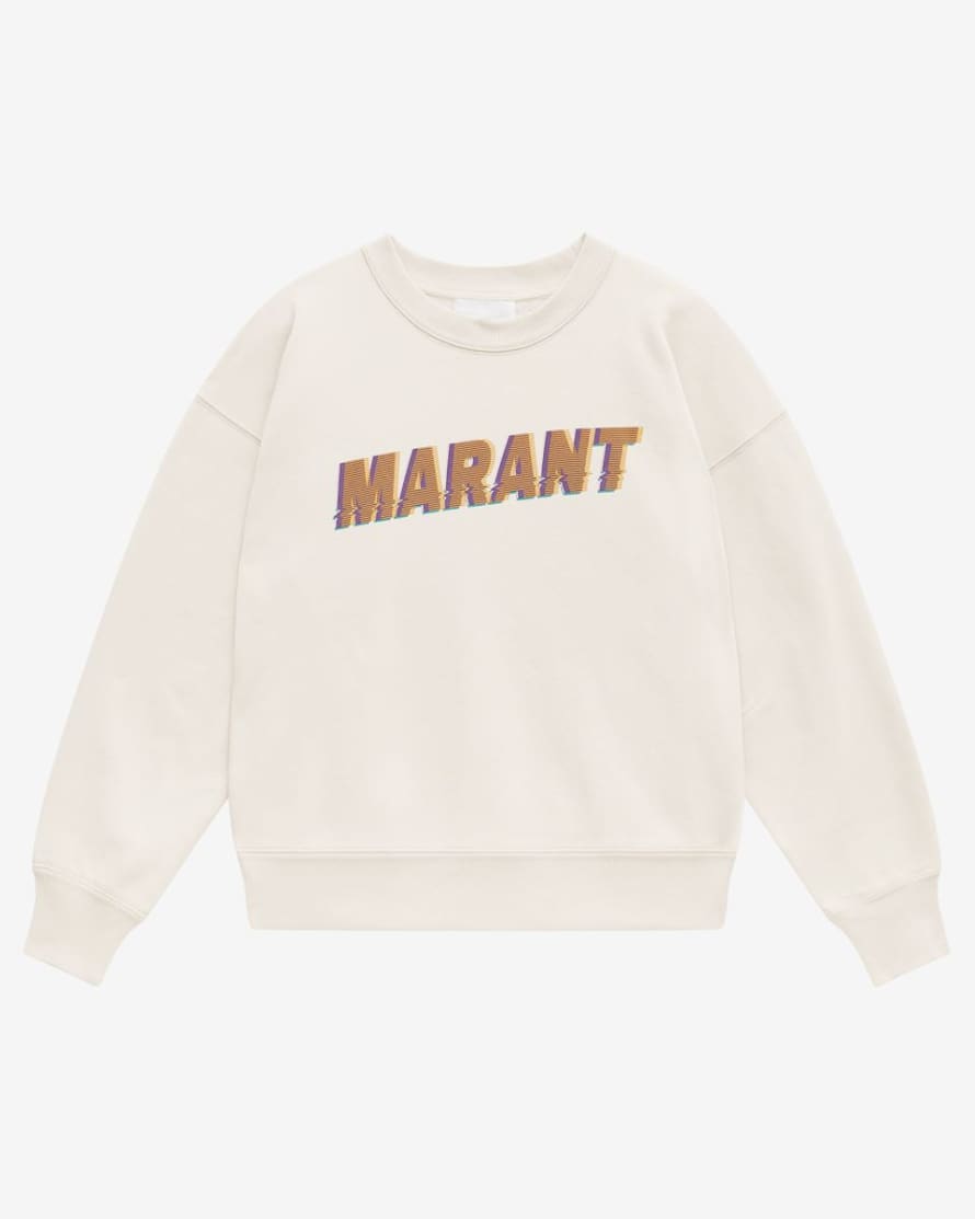 Isabel Marant Ecru and Orange Cotton Etoile Mobyli Marant Sweatshirt 