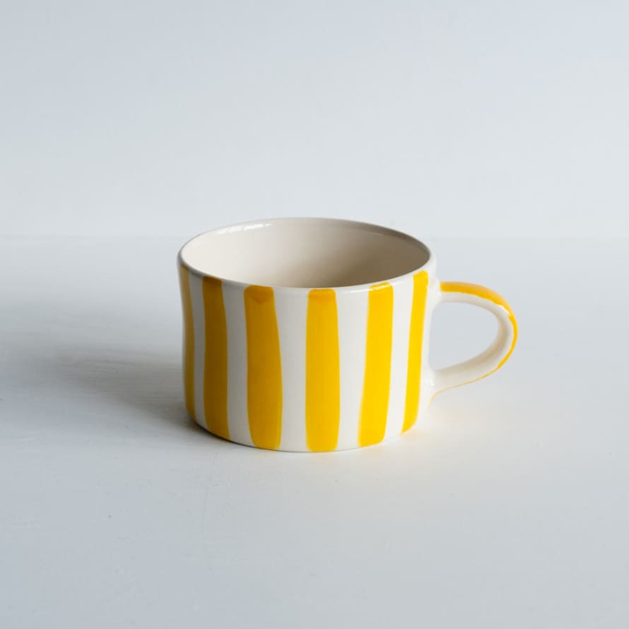 Musango Candy Stripe Mug in Turmeric Yellow