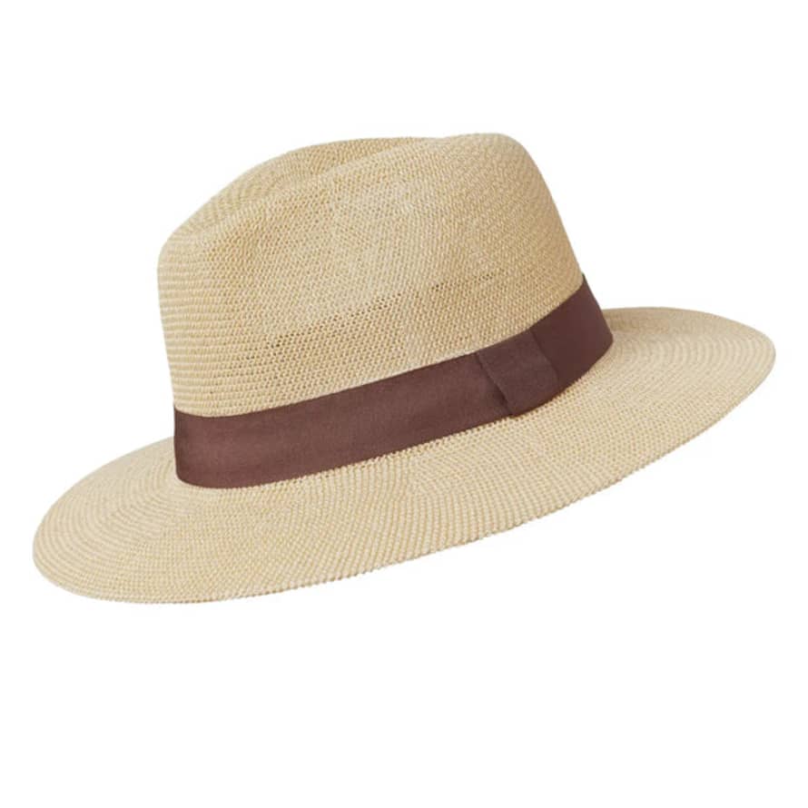 Somerville Panama Hat - Natural Paper With Coffee Band