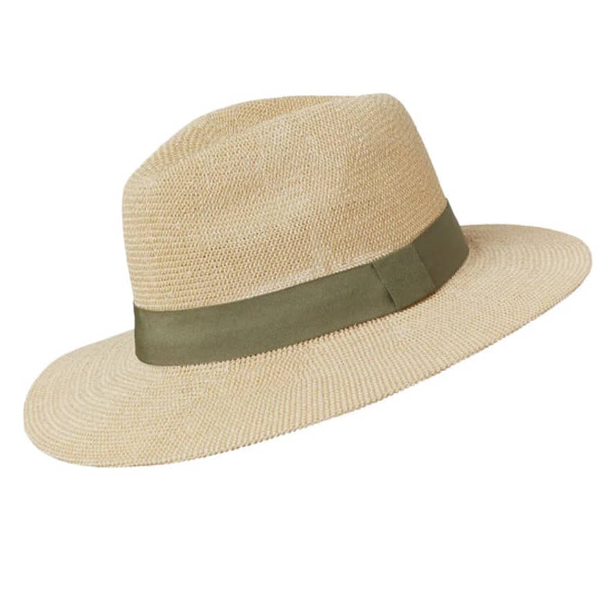 Somerville Panama Hat - Natural Paper With Khaki Band