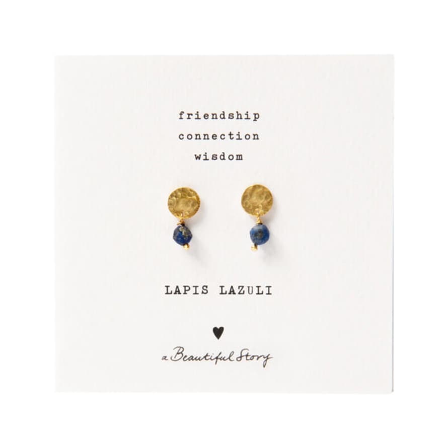 A Beautiful Story Aw30802 Mini Coin Lapis Lazuli Gp Earrings