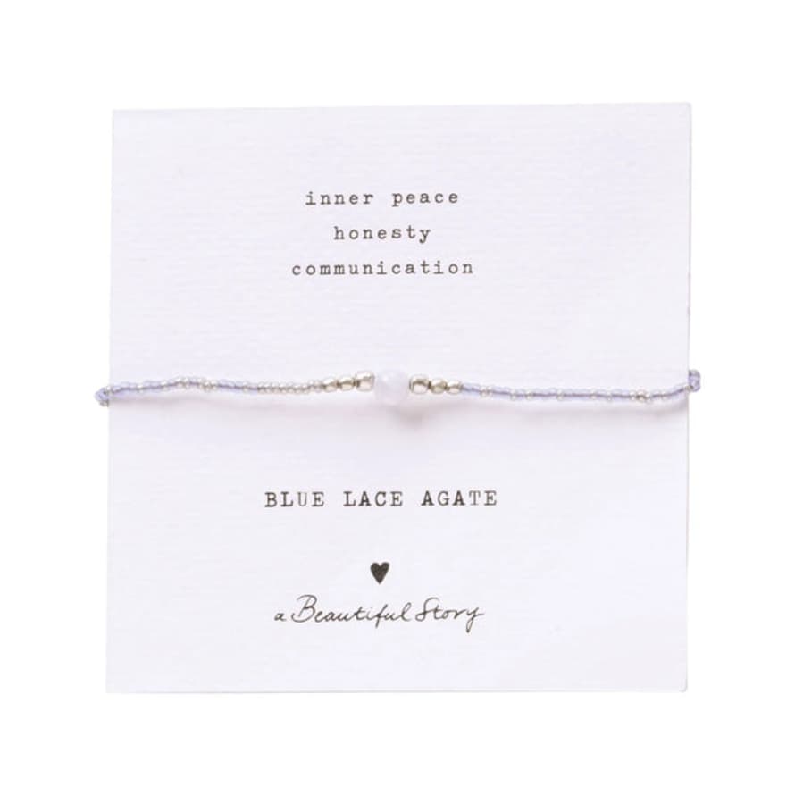 A Beautiful Story Bl23327 Iris Card Blue Lace Agate Bracelet Sc
