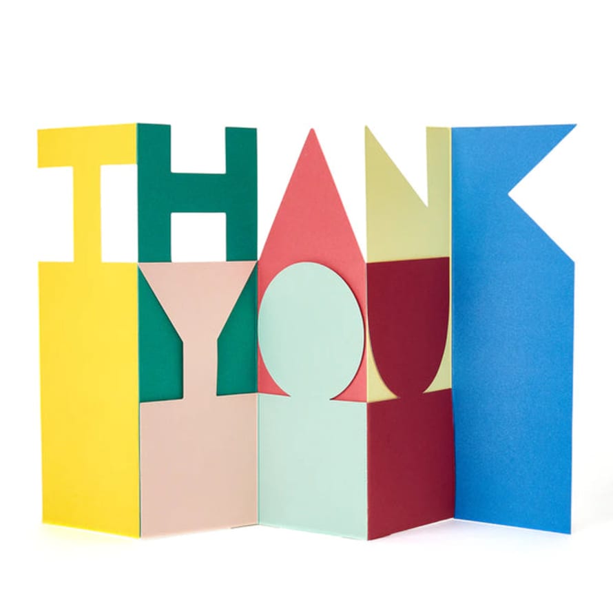 1973 C&m Thank You Cut Out Greeting Card
