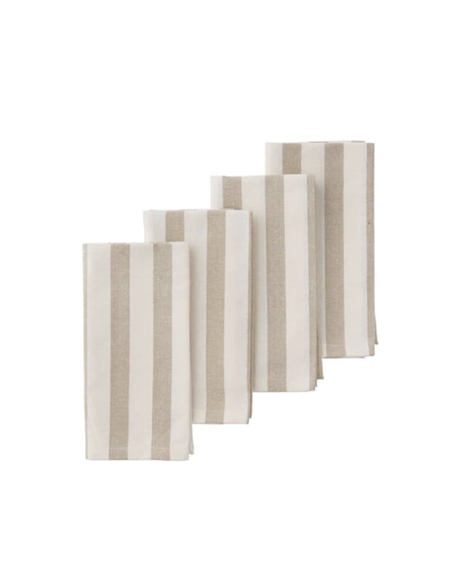 Bungalow DK Rimini Stripe Set Of 4 Napkins - Desert