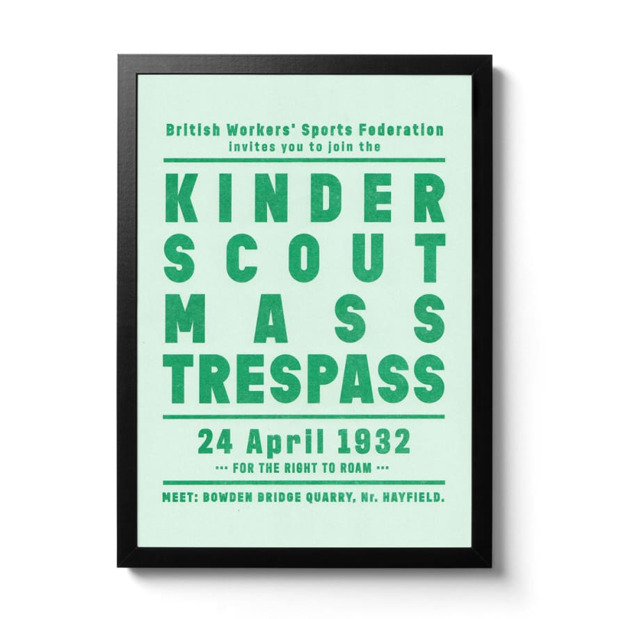 National Park Print Shop Kinder Scout - Riso Edition A3 Framed Riso Print