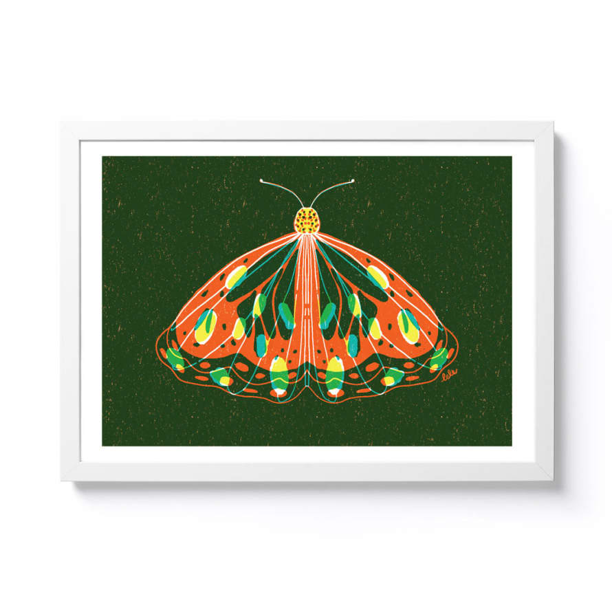 Lele Saa Butterfly Green A4 Framed Print