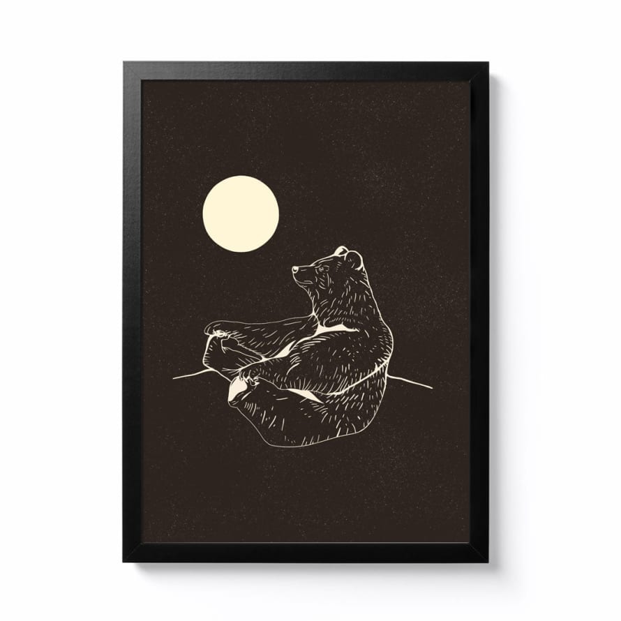 Wild Rising Studio A4 Moon Bear Framed Print