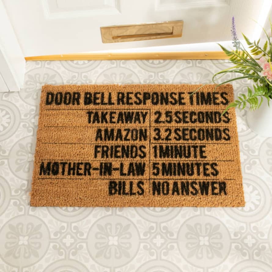 Distinctly Living Door Bell Response Times Doormat